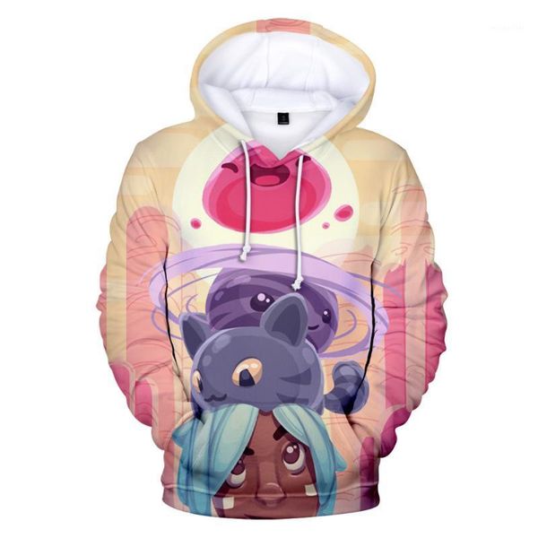

men's hoodies & sweatshirts anime slime rancher house hoodie kawaii 3d sweatshirt boy/girl tracksuit harajuku streetwear simulation gam, Black