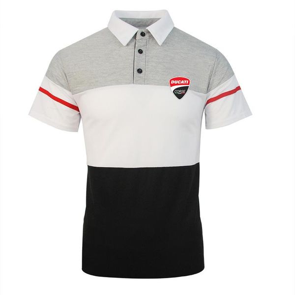 

men's polos 2021 summer ducati men slim comfortable short sleeve shirt high street decal design stitching man t-shirts selling, White;black