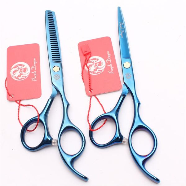 

hair scissors 6" 17.5cm jp steel purple dragon blue for a hairstyle cutting shears thinning professional z1005