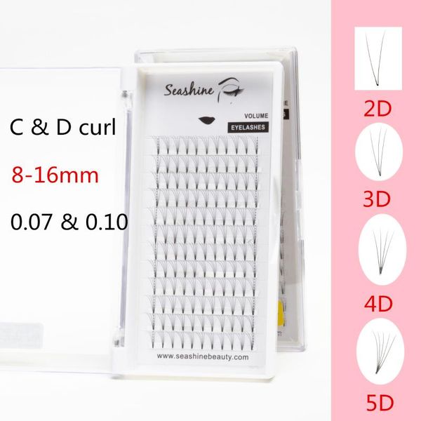

false eyelashes seashine rootless 2d 3d 4d 5d russian premade volume fans fake extension faux pbt silk lashes natural fan eyelash