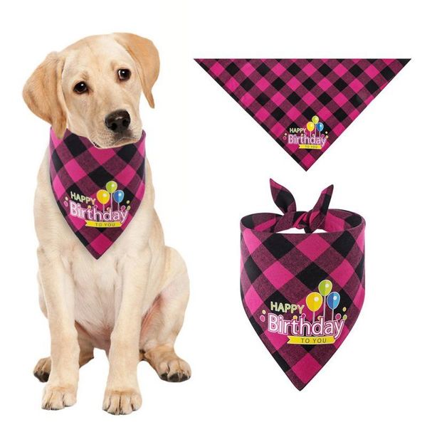 

dog apparel bandanas large pet scarf bandana for cotton plaid collar cat birthday party accessories