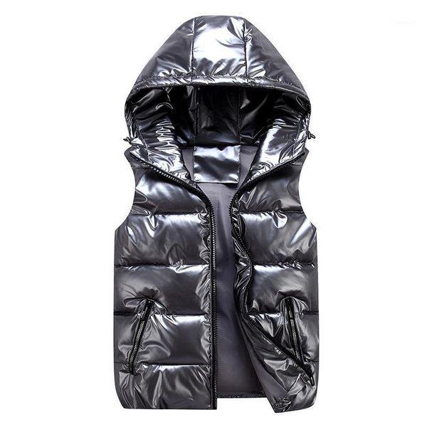 

family matching outfits winter parent child vests hooded 2021 short bright color vest cotton padded jacket sleeveless female waistcoat plus1, Blue