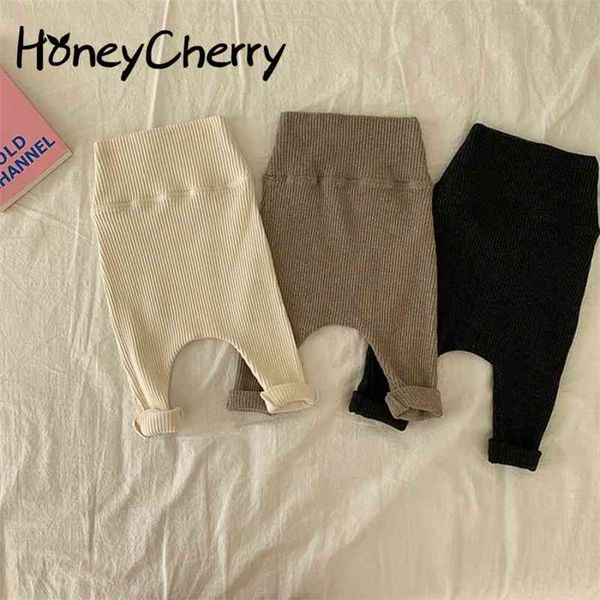 

baby leggings comfortable elastic high waist pants girl boy 210701, Blue