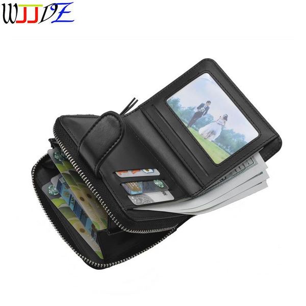 

multifunctional wallet high quatily leather coin pocket vintage holder purse casual wjjdz wallets, Red;black