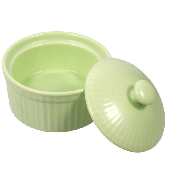 

bowls 1 pc ceramic steaming container with a cover for oven pudding steamed egg bowl