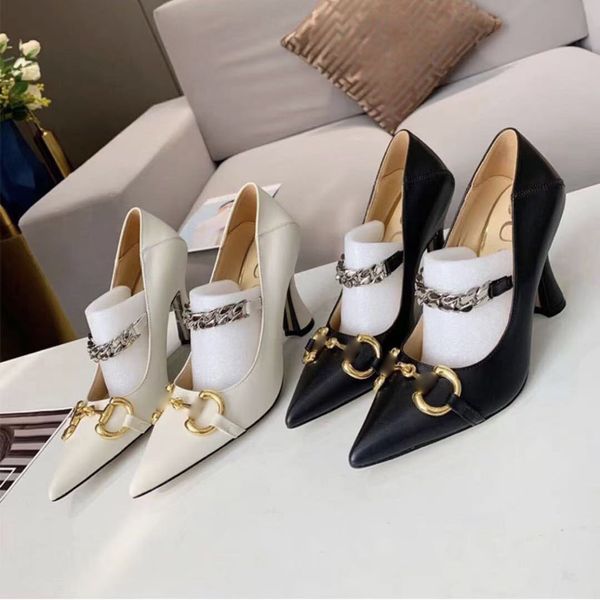 

2021 g horse clasp heel women's 2021 net red pointed for two women luxurysss designersss shoes yw, Black
