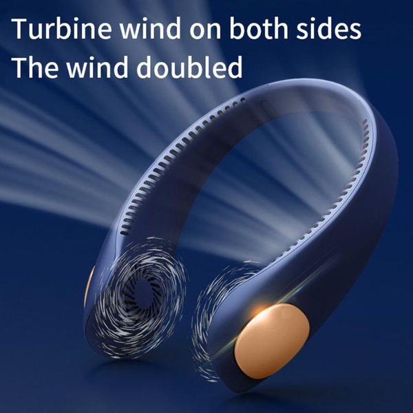 

mini hanging neck fan 3 speed adjustable mute outdoor office cooling usb rechargeable summer hands-fans air cooler electric