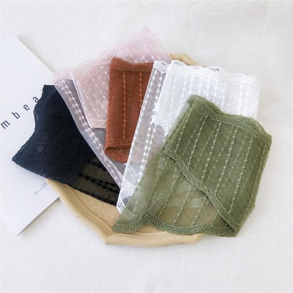 

scarves striped silk lace triangular scarf french exquisite embroidered wave dot headscarf bag decorated, Blue;gray