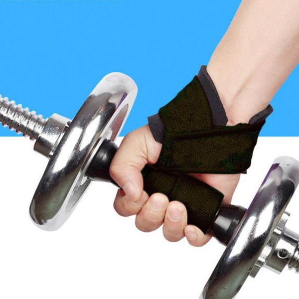 

gym fitness weight lifting hand grips bands sport dumbbell training wrist support ribbon straps barbell pull up, Black;red