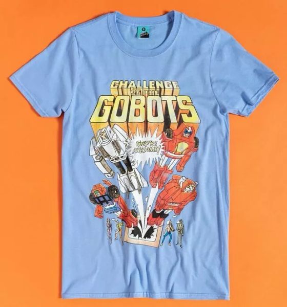 

challenge of the gobots blue t-shirt, White;black