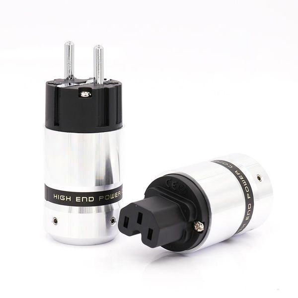 

smart power plugs 5 pair rhodium plated eur schuko eu plug & iec connector for hifi electrical