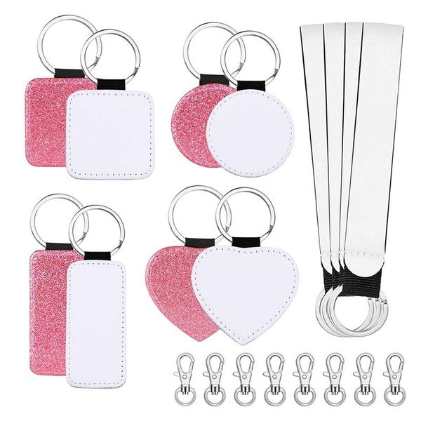 

keychains 20 pcs sublimation blanks kits blank wristlet lanyard swivel snap hooks for diy tags gifts, Silver