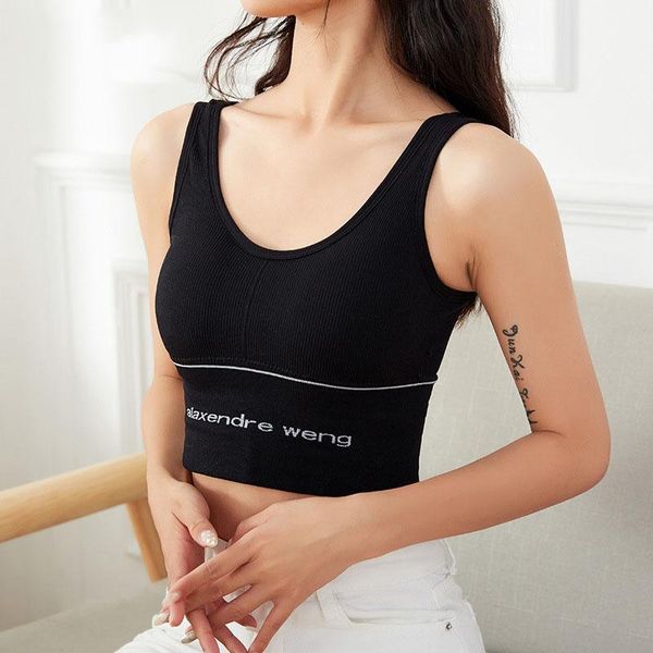 

yoga outfit women seamless tube bra beauty back sling strap wrapped chest anti-light sports fitness u-shaped underwear