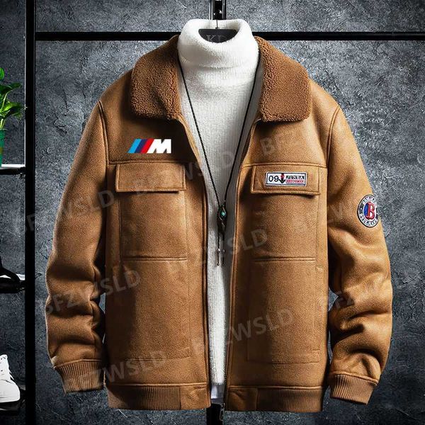 

motorcycle apparel 2022 men's grain fleece coat jacket for thick warm lamb velvet vk