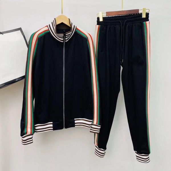 

2021 spring and autumn sweatshirts couple sports suit cotton north casual baseball with waist jogging pants, Black