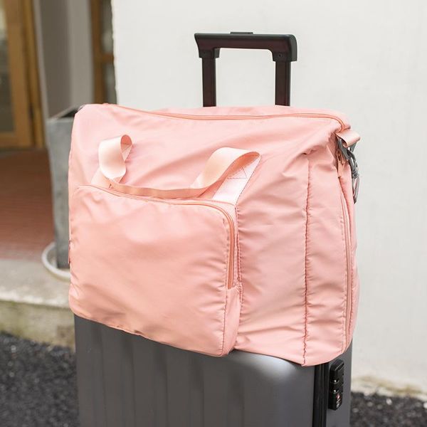 

duffel bags foldable large travel bag women fashion big duffle shoulder portable weekend waterproof organizer tote pink