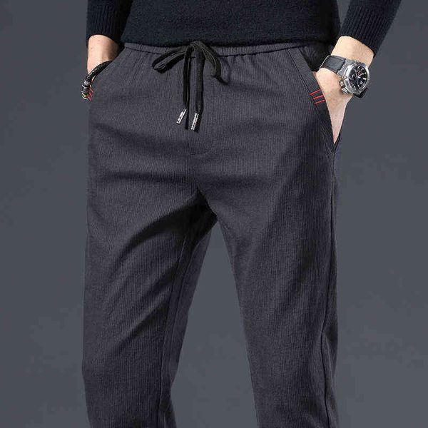 

jeans autumn men's korean slim fit micro elastic waist boys' black casual pants versatile, Blue