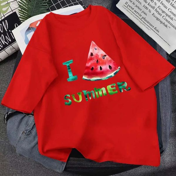 

men's t-shirts 14-color triangle watermelon print harajuku t-shirt cotton round neck short-sleeved daily casual simple top, White;black