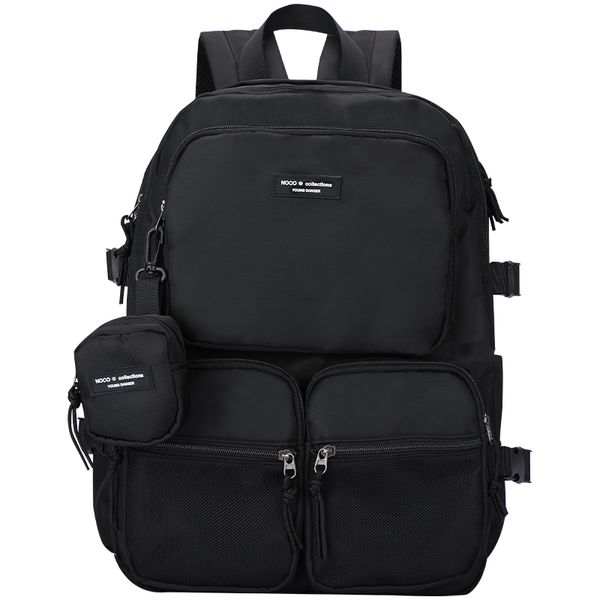 SenkeyStyle Rucksäcke für Teenager und Herren, große Kapazität, schwarzer Herren-Rucksack für Laptop, Reisen, mehrere Taschen, Schultasche, Collage