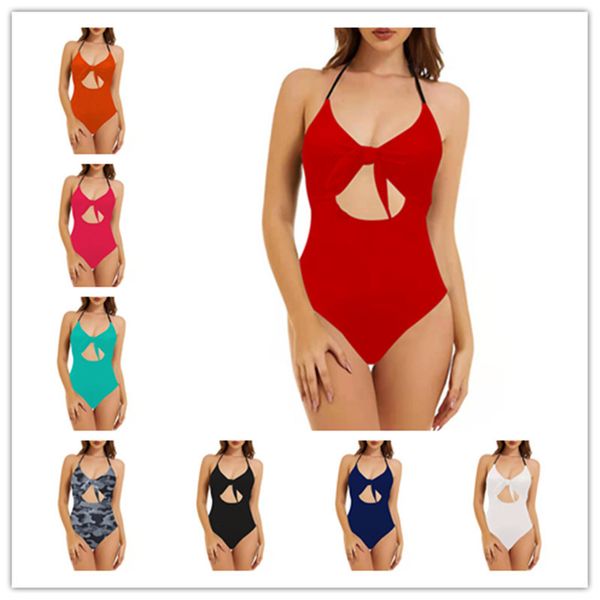 

2021 women' solid color matching swimsuit strap bikini swimsuit, Red;black
