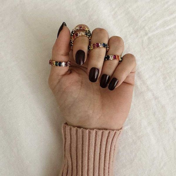 

cluster rings luxury 100% 925 sterling silver created multicolor z gemstone wedding engagement cocktail women band ring fine jewelry, Golden;silver