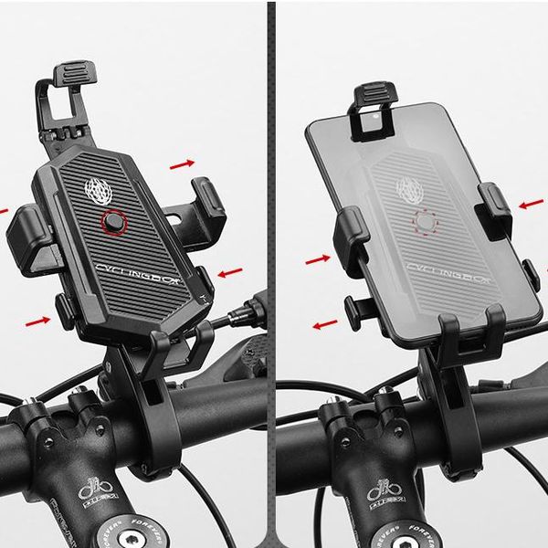 

update universal aluminum alloy motorcycle phone holder rearview mirror support telephone moto gps bike handlebar cell mounts & holders