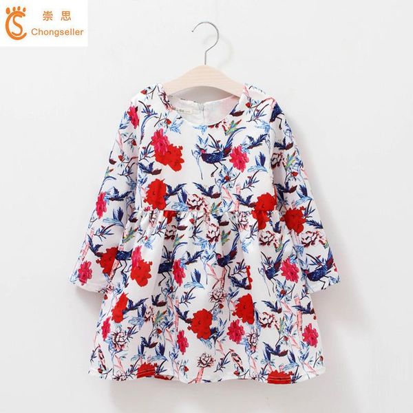 

girl's dresses 2021 flower girl princess dress long sleeve baby wedding kids costume casual clothes roupa infantil menina, Red;yellow