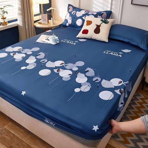 

sheets & sets queen/king size bedding linens 3pcs elastic fitted sheet set single double mattress protector sabanas bed cover with case