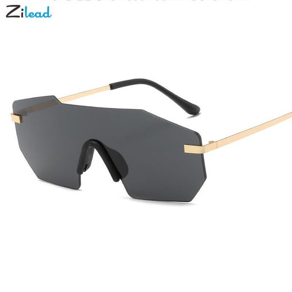 

sunglasses zilead one-piece big fimless women reflective glasses fashion retro brand design metal men driving eyewear gafas, White;black