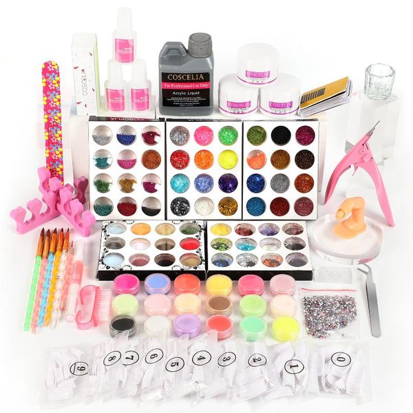 

nail art kits acrylic powder kit with 120ml liquid glue for extension tools tips decorations all manicure