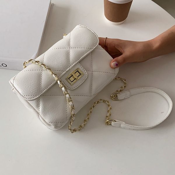 

048115 2021 fashion new small bag square western style female texture rhombus chain messenger dujnu