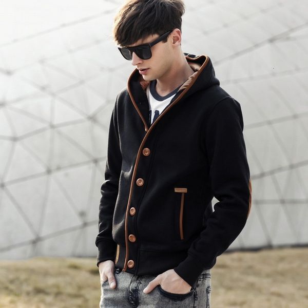 

hoodies men's sweater hoodie academy solid color coat, Black