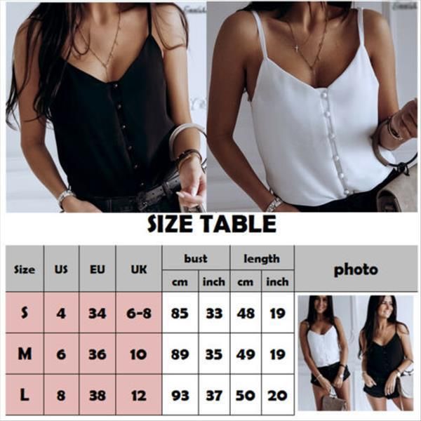 

summer solid button womens camis vest blouse sleeveless crop shirt, White