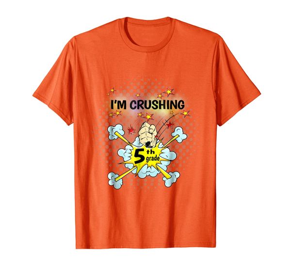 

i'm crushing funny back to school fifth grade t shirt, White;black