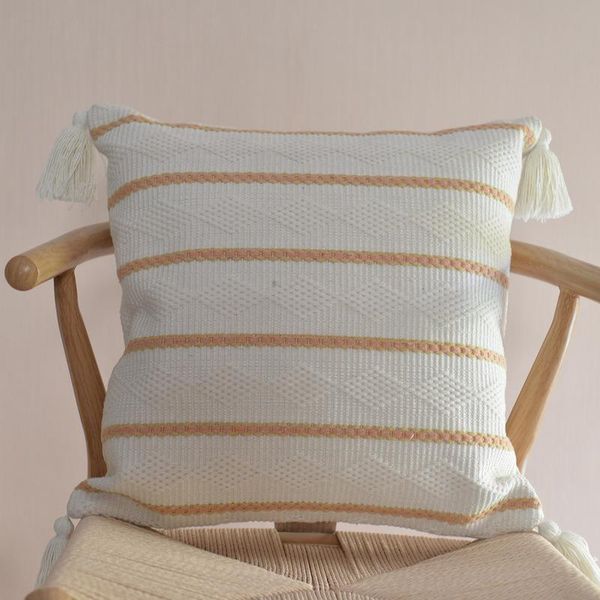 

cushion/decorative pillow dunxdeco cushion cover decorative square case morocco stripe geometric tassels modern home sofa chair bedding cous