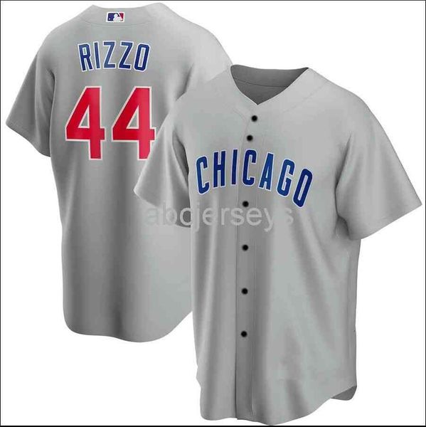 

stitched custom anthony rizzo #44 gray baseball jersey xs-6xl, Black