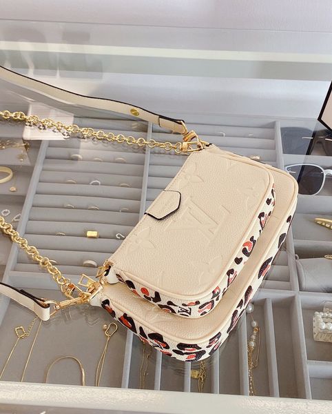 

women 2-piece set designers bags shoulder bag tote brand letter embossing genuine leather chain 24*13 cm 4 color 04