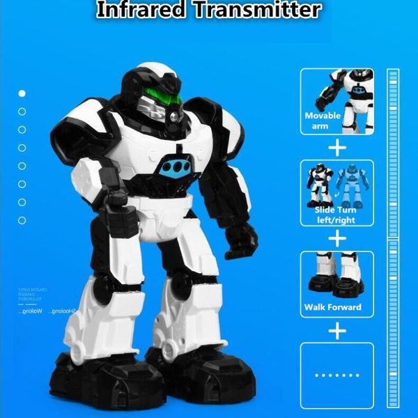 

upgrade watch/transmitter dual control intelligent induction rc robot kids gift toy gesture infrared programming dancing robot