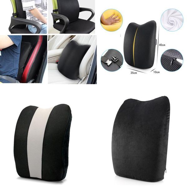 

seat cushions memory foam lumbar support pillow car back massager lower pain relief waist cushion tools for chairs home office