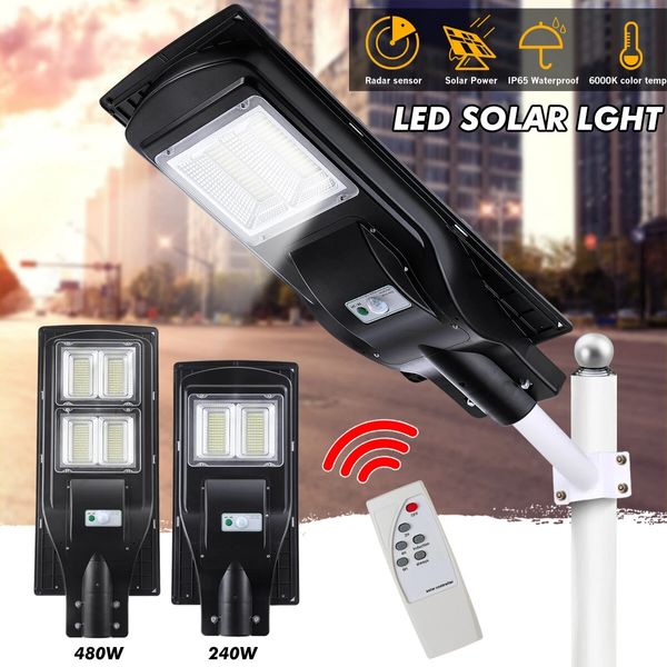 234/468 LED Solar Powered Street Lights Outdoor Remote Control Security Light US - 234