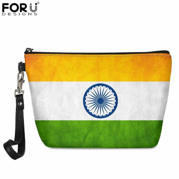 

cosmetic bags & cases forudesigns flag of india print fashion bag women casual makeup female storage case toiletries organizer
