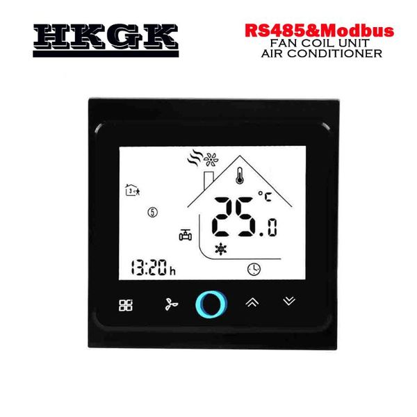 

smart home control 4pipe 2p lcd screem touch button modbus room thermostat rs485 for cooling/heating switch