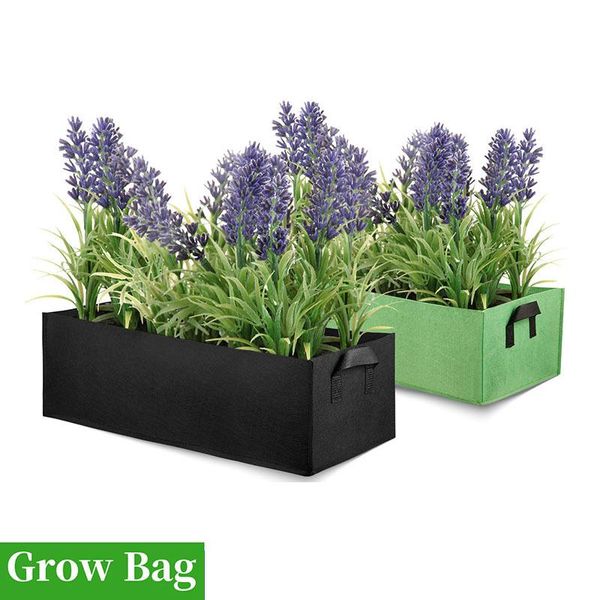 Macetas Macetas Tela Bolsa para plantas Jardín Rectangular Herramientas de jardinería Flor de fieltro Plántulas vegetales Bolsas para cultivo Maceta Maceta con mango