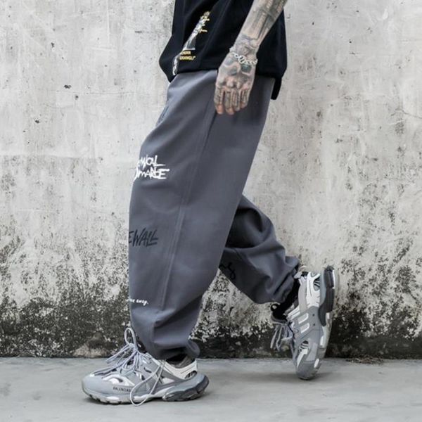 

printed straight jeans men's loose hip hop tide men denim pants elastic waist long trousers leisure mens clothing xxl c413, Blue