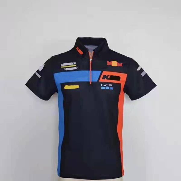 

2021 summer moto motorcycle polyester polo jersey zipper lapel short sleeve t-shirt