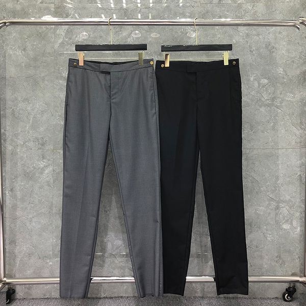 

casual pants dongguan daizhiying tb trousers solid color gold buckle men and women, Black