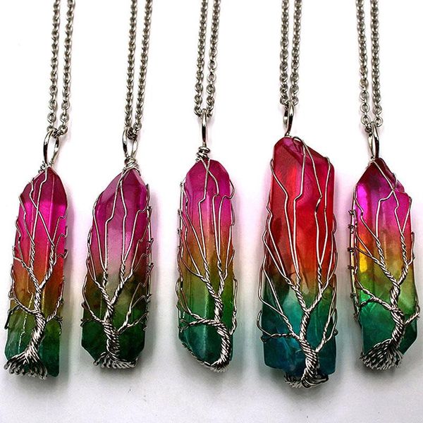 

irregular geometric multicolor crystal manual braiding winding pendant necklace couple accessories necklaces, Silver