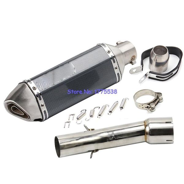 

motorcycle exhaust system carbon fiber look motorbike muffler set with db killer for fz1 fz1n fz1000 escape damper leak