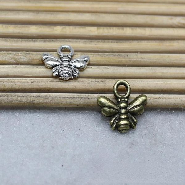 

charms retro style alloy pendant mini bee diy handmade bracelet earrings jewelry accessories making designer, Bronze;silver