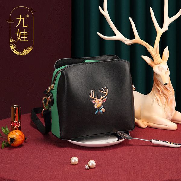 

jiuwa 2021 minority design women's layer cowhide bucket new fashion trend leisure messenger single shoulder bag